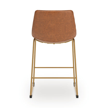 Ciabori Brown/Gold Counter Height Barstool, Set of 2 - PCD373-224