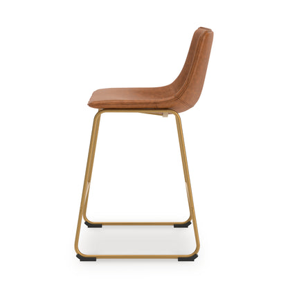 Ciabori Brown/Gold Counter Height Barstool, Set of 2 - PCD373-224