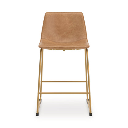 Ciabori Toast/Gold Counter Height Barstool, Set of 2 - PCD373-324