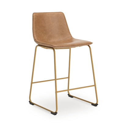 Ciabori Toast/Gold Counter Height Barstool, Set of 2 - PCD373-324