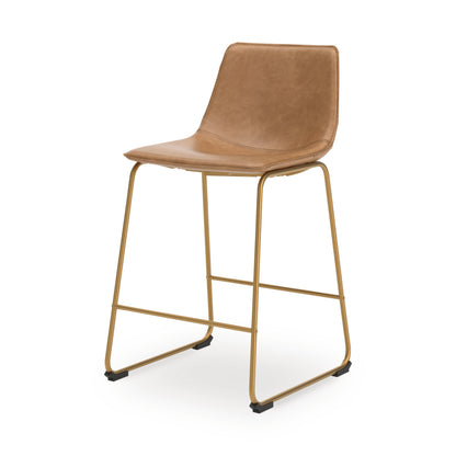 Ciabori Toast/Gold Counter Height Barstool, Set of 2 - PCD373-324