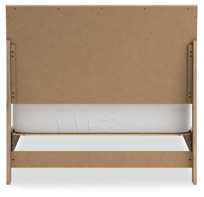 Cielden Full Panel Bed with Mirrored Dresser, Chest and Nightstand in Two-tone - PKG018705