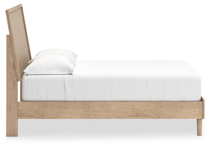 Cielden Full Panel Bed with Mirrored Dresser in Two-tone - PKG018702