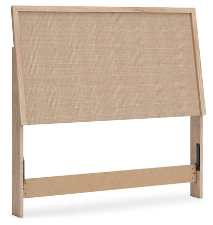 Cielden Full Panel Headboard with Mirrored Dresser in Two-tone - PKG018687