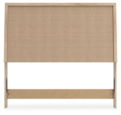 Cielden Full Upholstered Panel Bed with Mirrored Dresser, Chest and 2 Nightstands in Two-tone - PKG018674