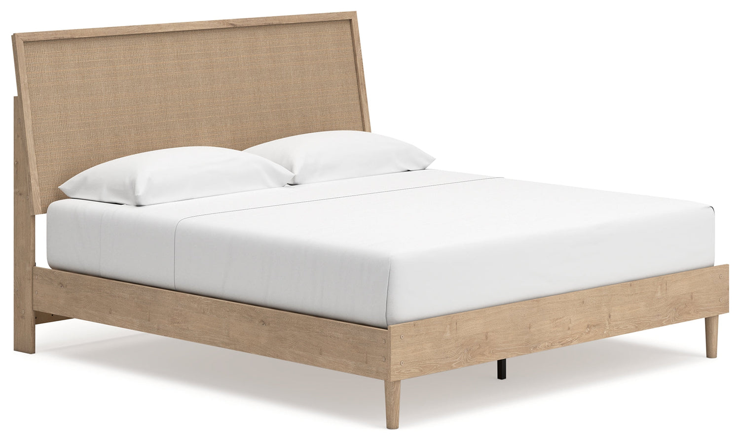 Cielden King Panel Bed with Mirrored Dresser and 2 Nightstands in Two-tone - PKG018919