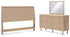 Cielden King Panel Headboard with Mirrored Dresser in Two-tone - PKG018682