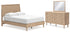 Cielden Queen Panel Bed with Mirrored Dresser in Two-tone - PKG018692