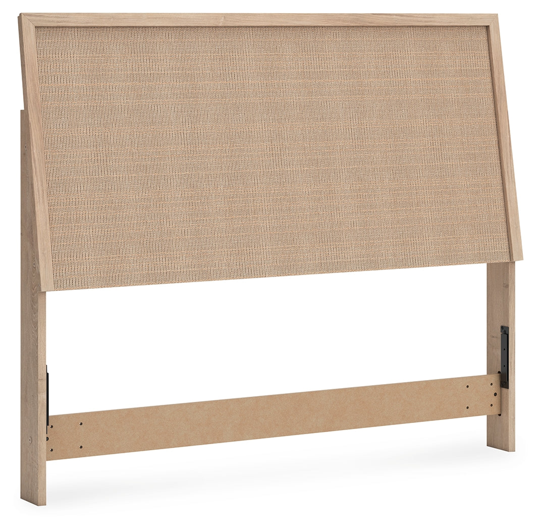 Cielden Queen Panel Headboard with Mirrored Dresser in Two-tone - PKG018644
