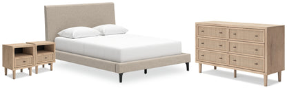 Cielden Queen Upholstered Bed, Dresser and 2 Nightstands - B1199B20
