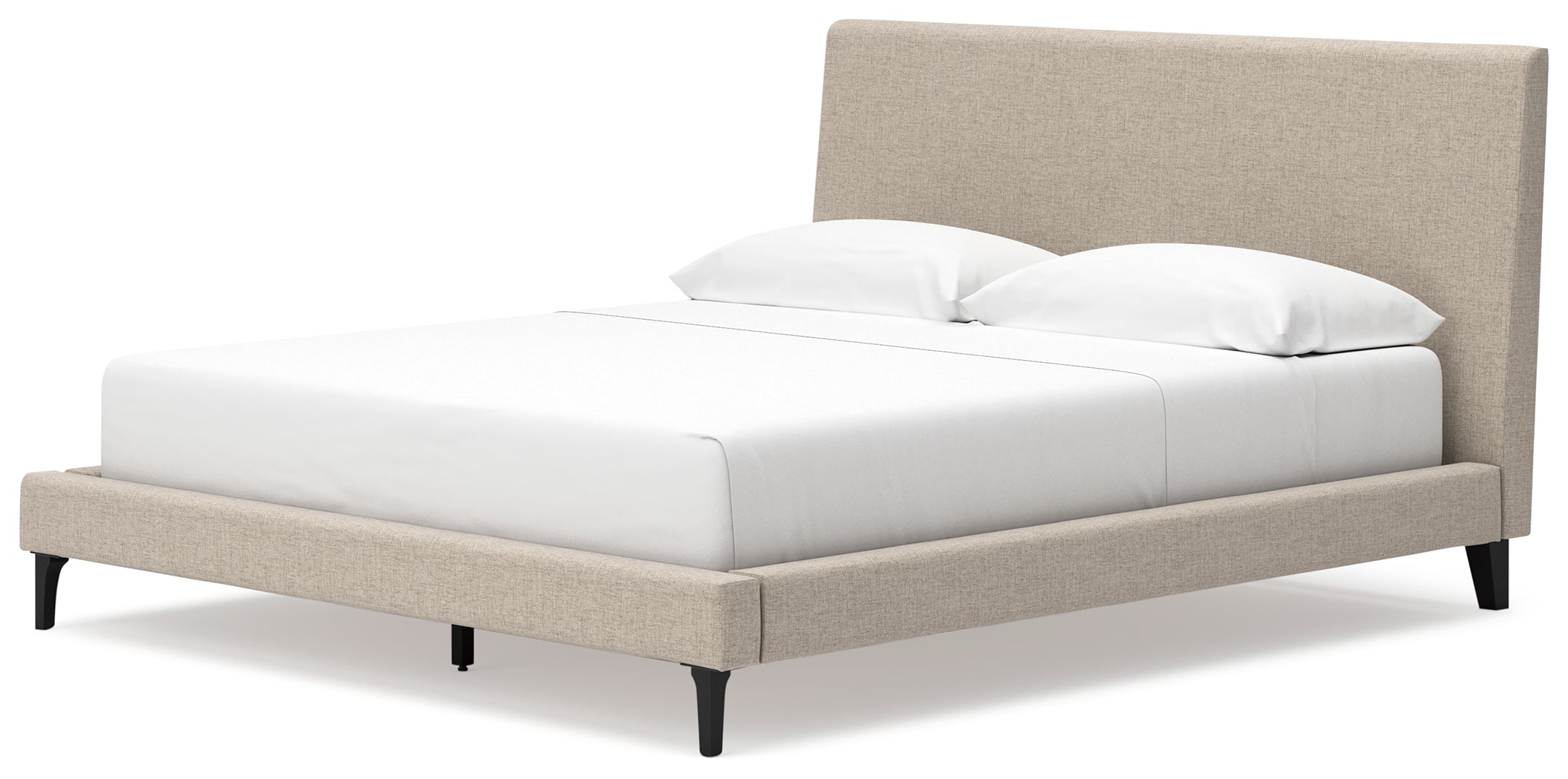 Cielden Soft Gray California King Upholstered Bed with Roll Slats - B1199-94