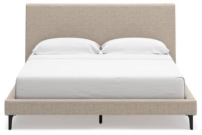 Cielden Soft Gray California King Upholstered Bed with Roll Slats - B1199-94