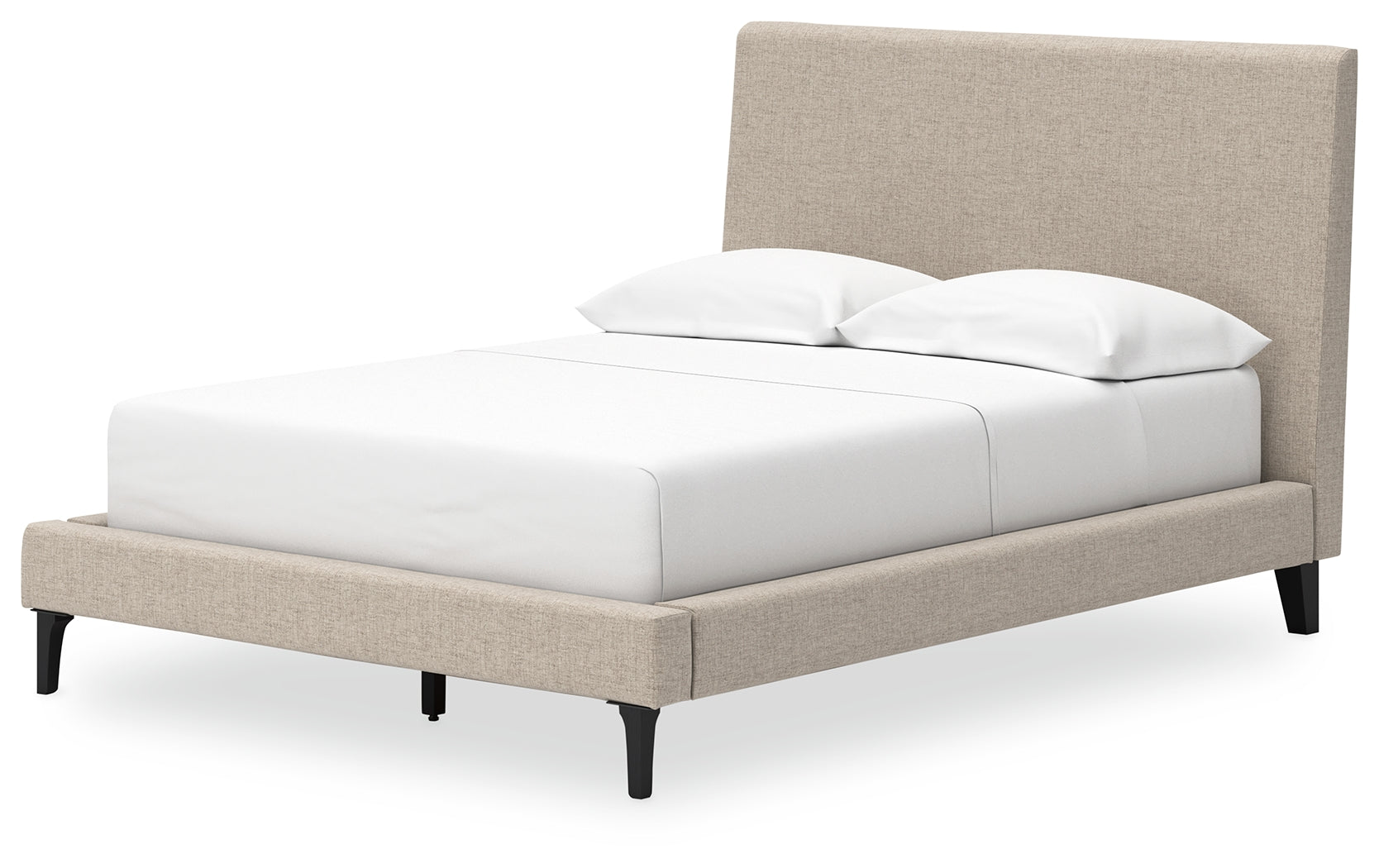 Cielden Soft Gray Full Upholstered Bed with Roll Slats - B1199-72