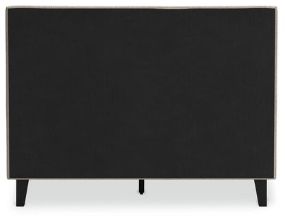 Cielden Soft Gray Full Upholstered Bed with Roll Slats - B1199-72