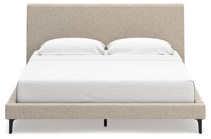 Cielden Soft Gray King Upholstered Bed with Roll Slats - B1199-82