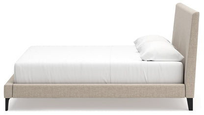 Cielden Soft Gray King Upholstered Bed with Roll Slats - B1199-82