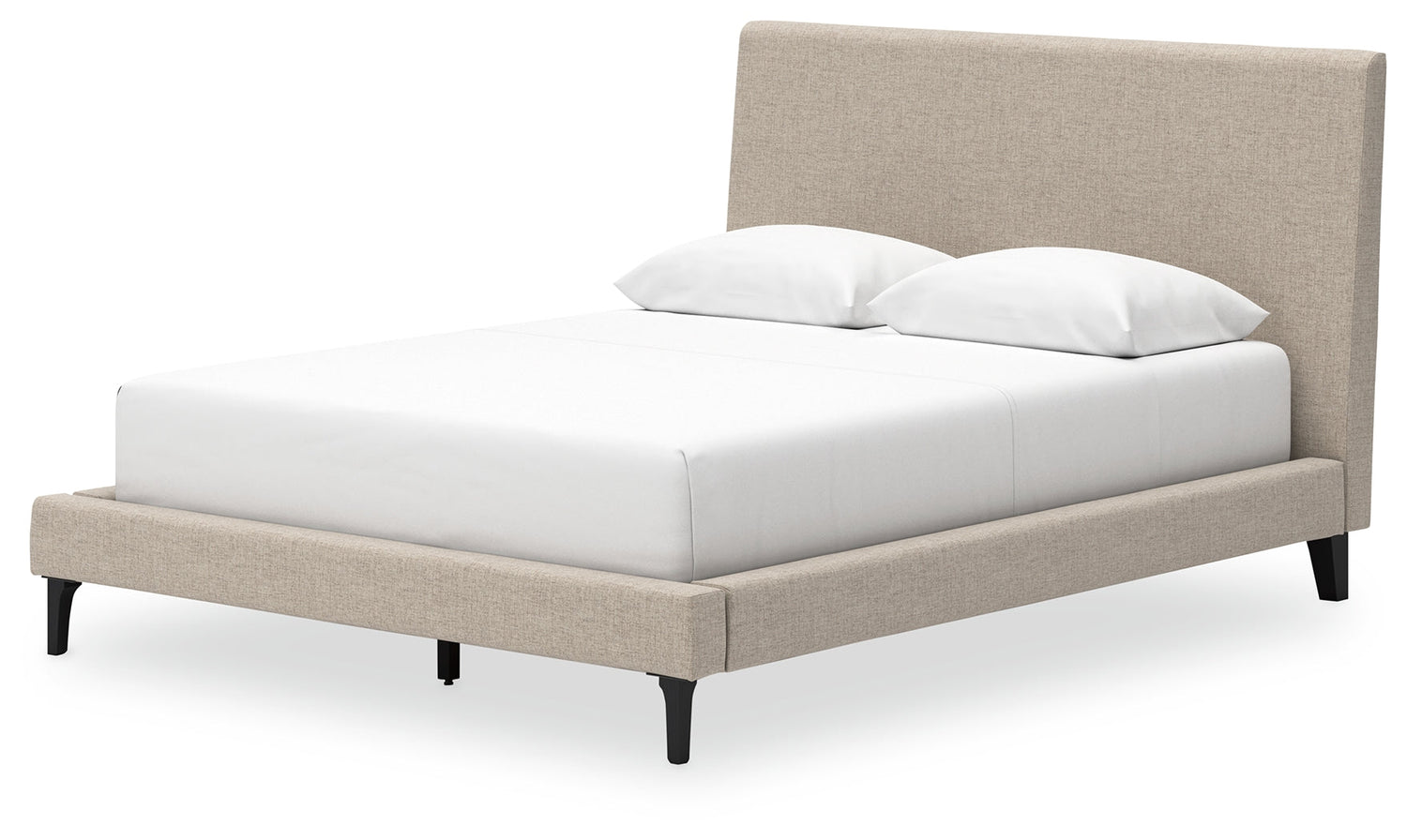 Cielden Soft Gray Queen Upholstered Bed with Roll Slats - B1199-81