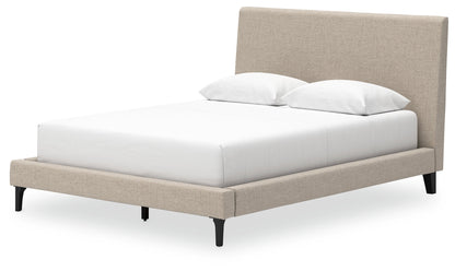 Cielden Soft Gray Queen Upholstered Bed with Roll Slats - B1199-81