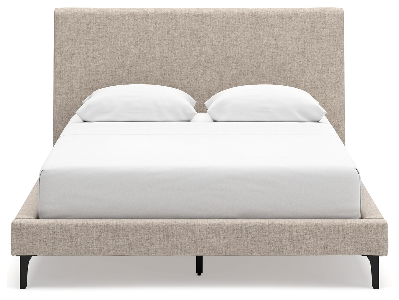 Cielden Soft Gray Queen Upholstered Bed with Roll Slats - B1199-81