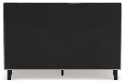 Cielden Soft Gray Queen Upholstered Bed with Roll Slats - B1199-81