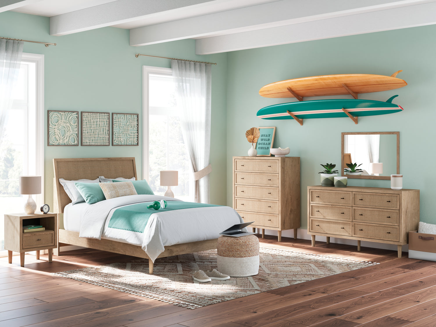 Cielden Two-tone Full Panel Bed - B1199B6
