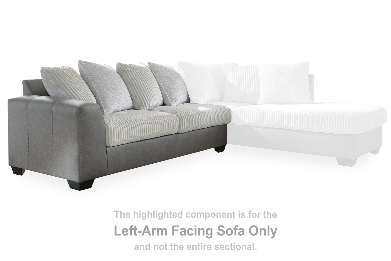 Clairette Court Alloy Left-Arm Facing Sofa - 3150366