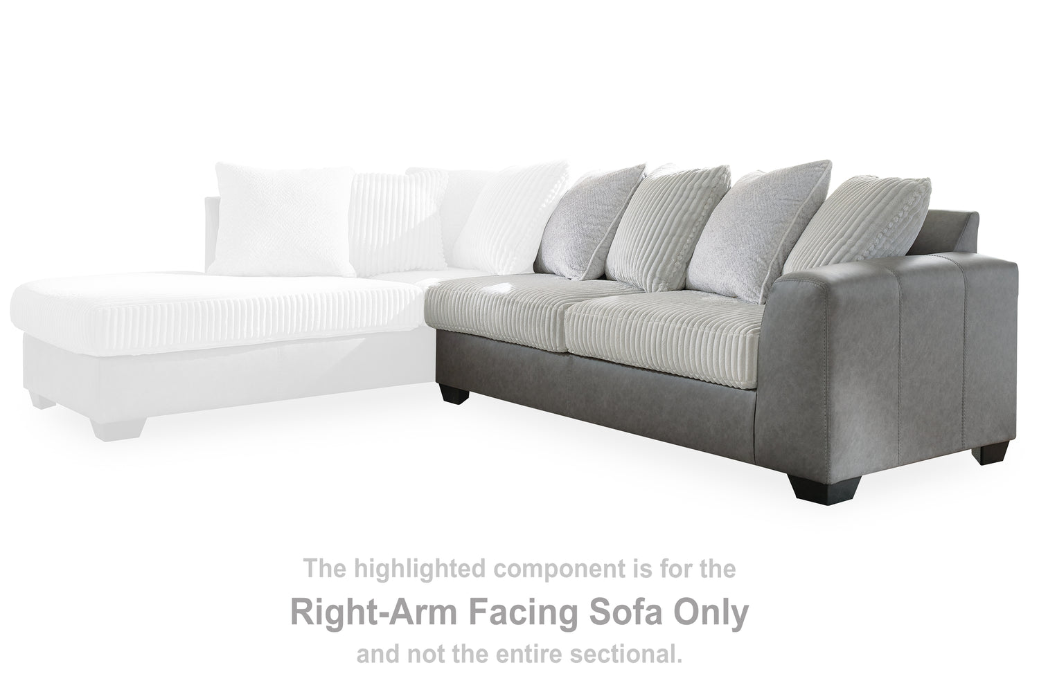 Clairette Court Alloy Right-Arm Facing Sofa - 3150367