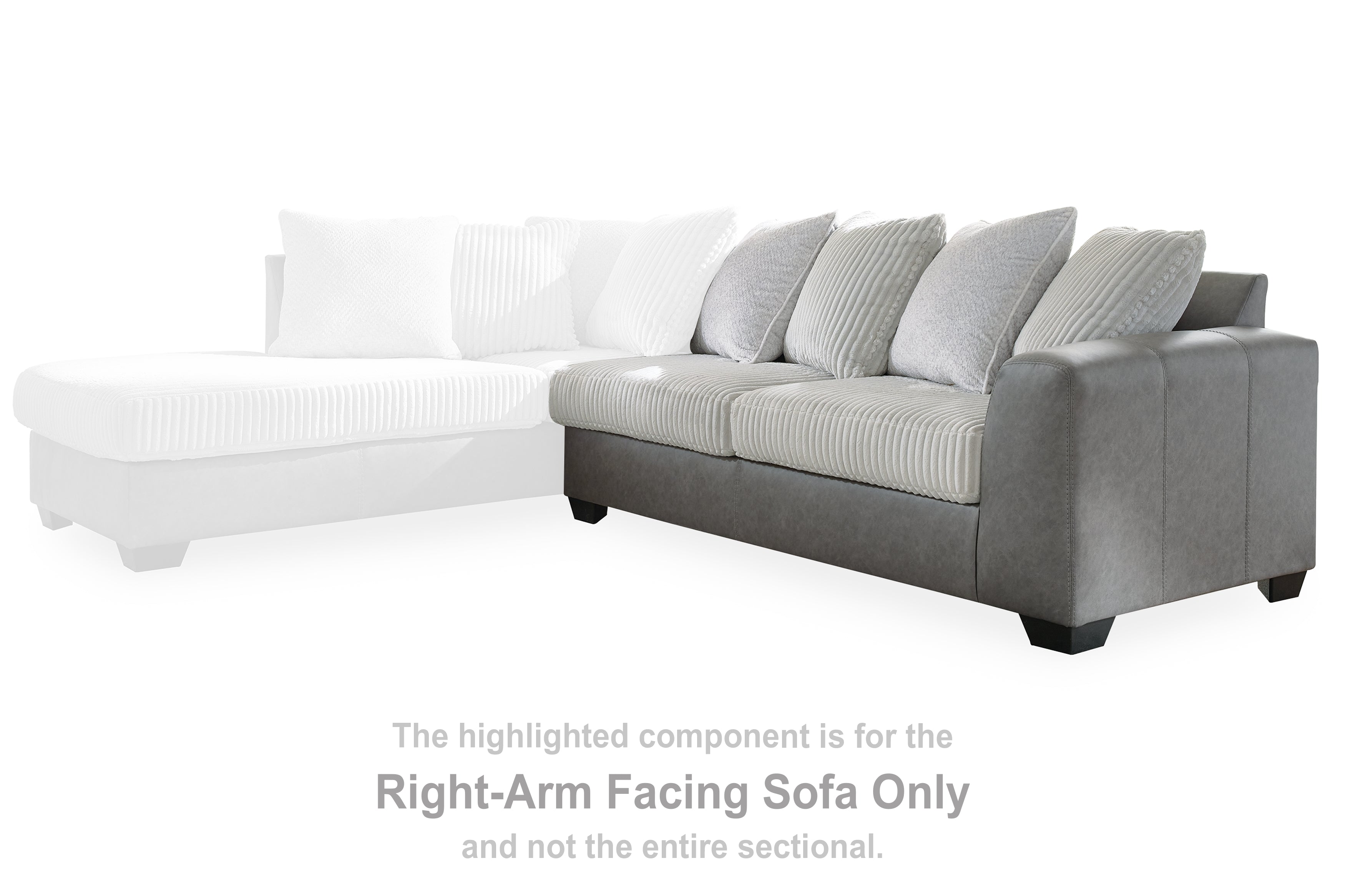 Clairette Court Alloy Right-Arm Facing Sofa - 3150367