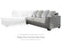 Clairette Court Alloy Right-Arm Facing Sofa - 3150367
