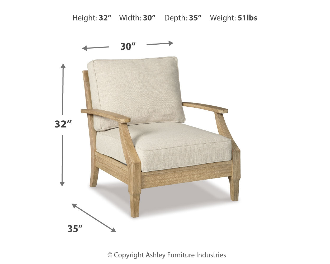 Clare View Outdoor Loveseat with 2 Lounge Chairs in Beige - PKG014544