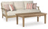 Clare View Outdoor Sofa with Coffee Table in Beige - PKG015422