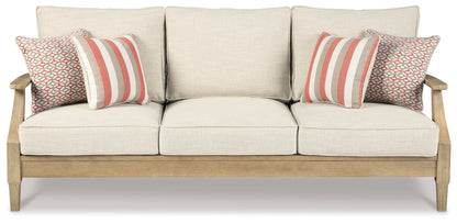 Clare View Outdoor Sofa with Lounge Chair in Beige - PKG014564