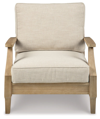 Clare View Outdoor Sofa with Lounge Chair in Beige - PKG014564