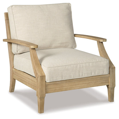 Clare View Outdoor Sofa with Lounge Chair in Beige - PKG014564