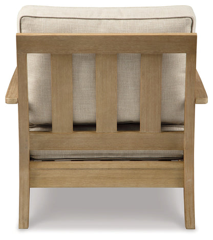 Clare View Outdoor Sofa with Lounge Chair in Beige - PKG014564