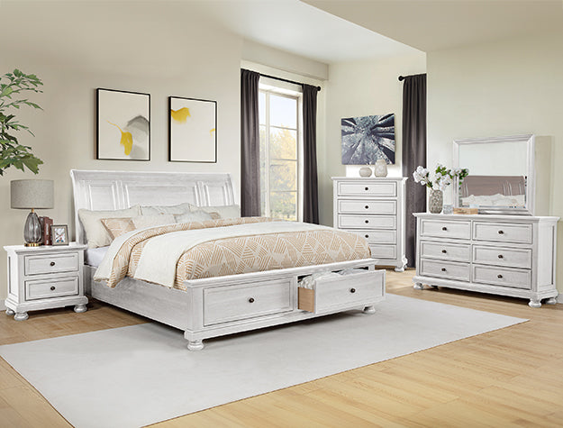 Claribelle K Storage Bed Hb-White - B1820-K-HB