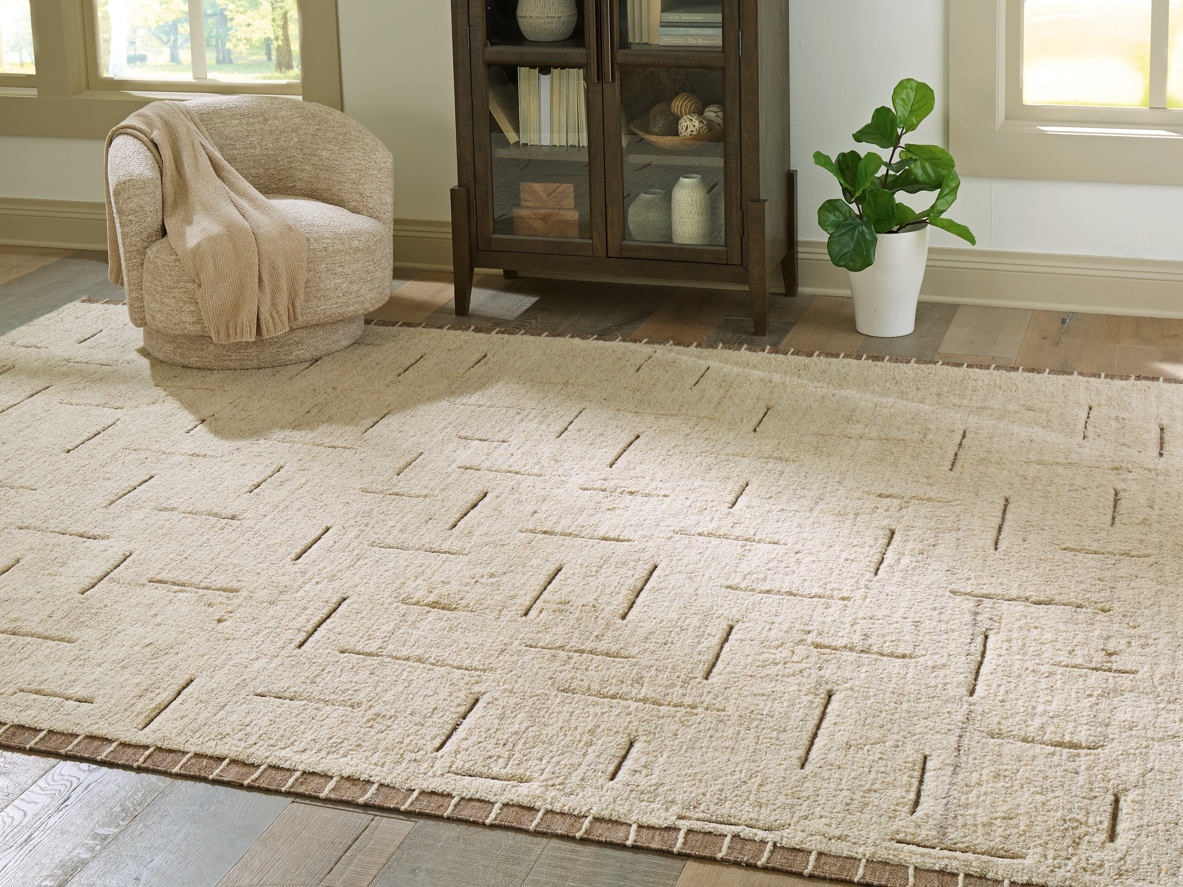 Clayman Beige/Brown Extra Large Rug - R408340