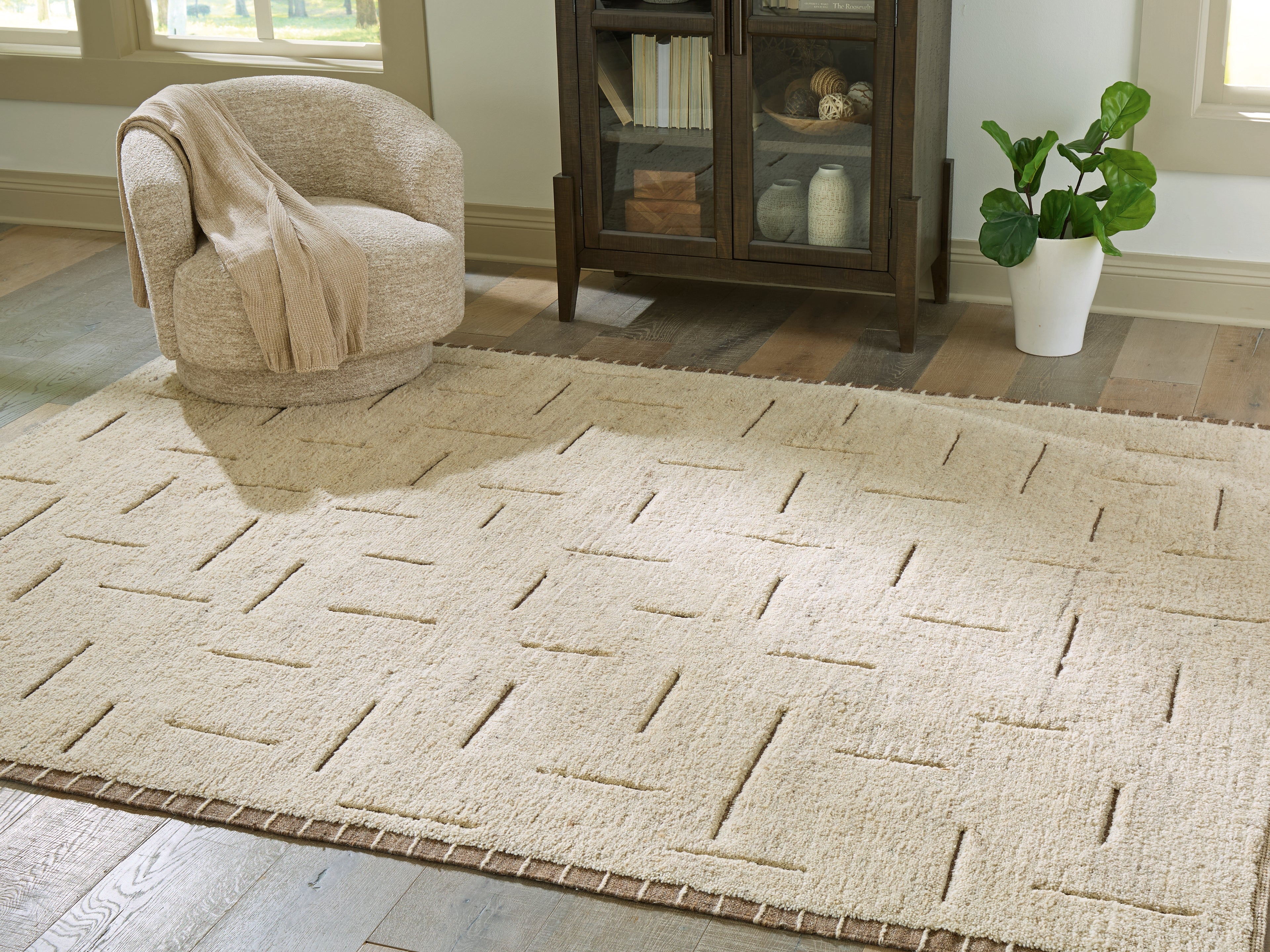 Clayman Beige/Brown Large Rug - R408341
