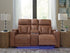 Clean-Slate Caramel Power Reclining Loveseat with Console - PC5010118