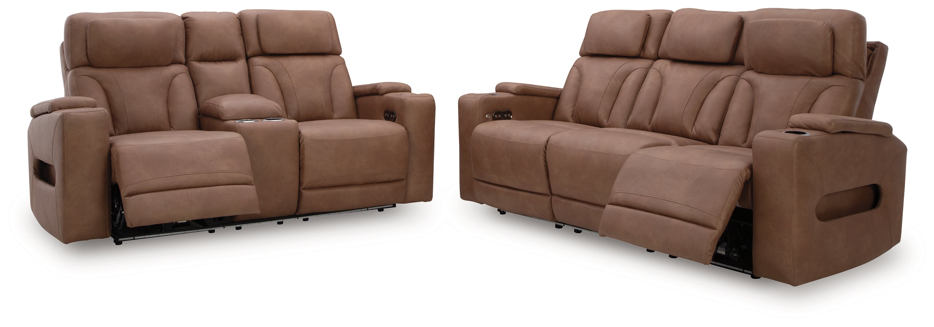 Clean-Slate Sofa and Loveseat in Caramel from Ashley - Luna Furniture