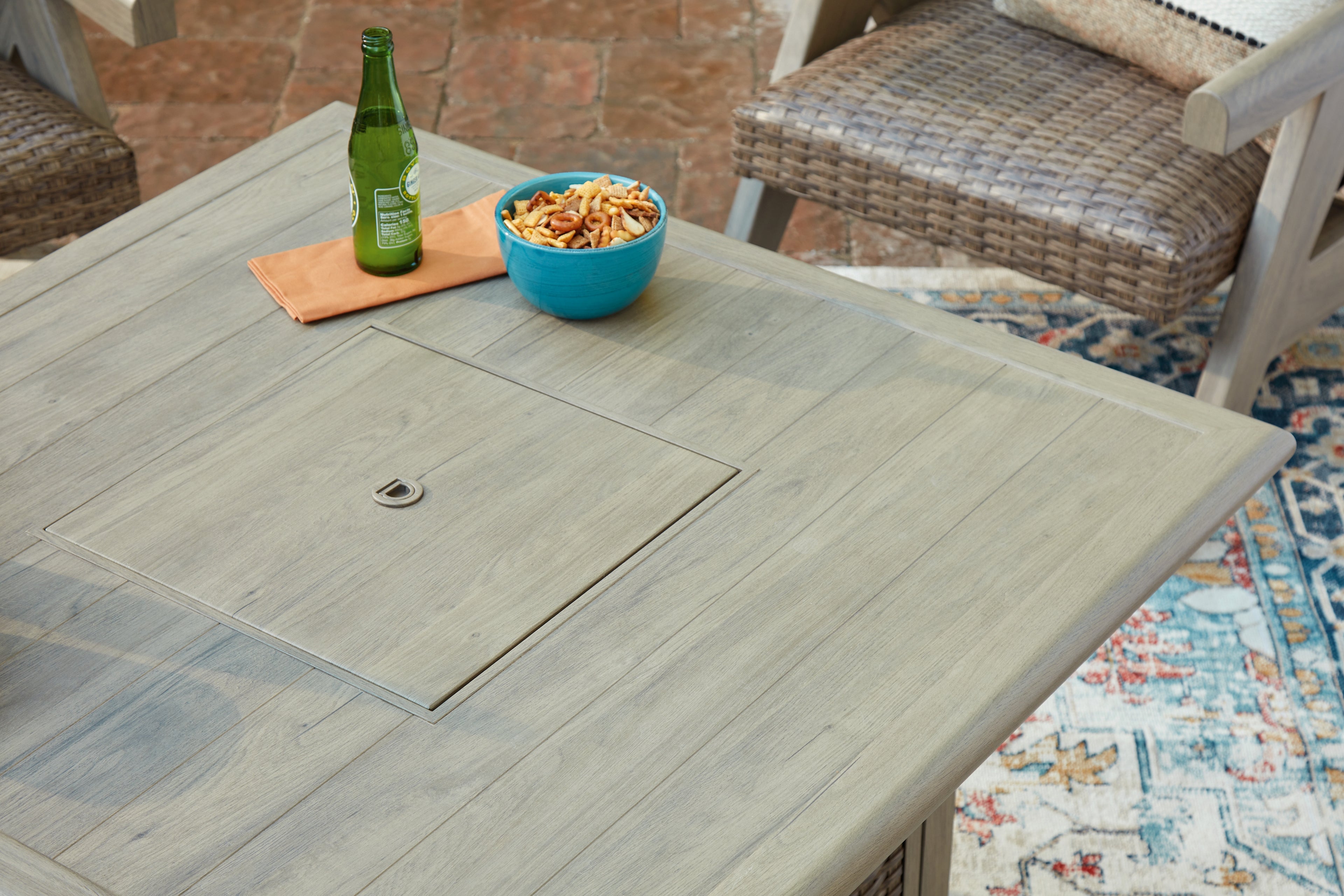 Cliff Trails Beige Fire Pit Table - PCP690-772