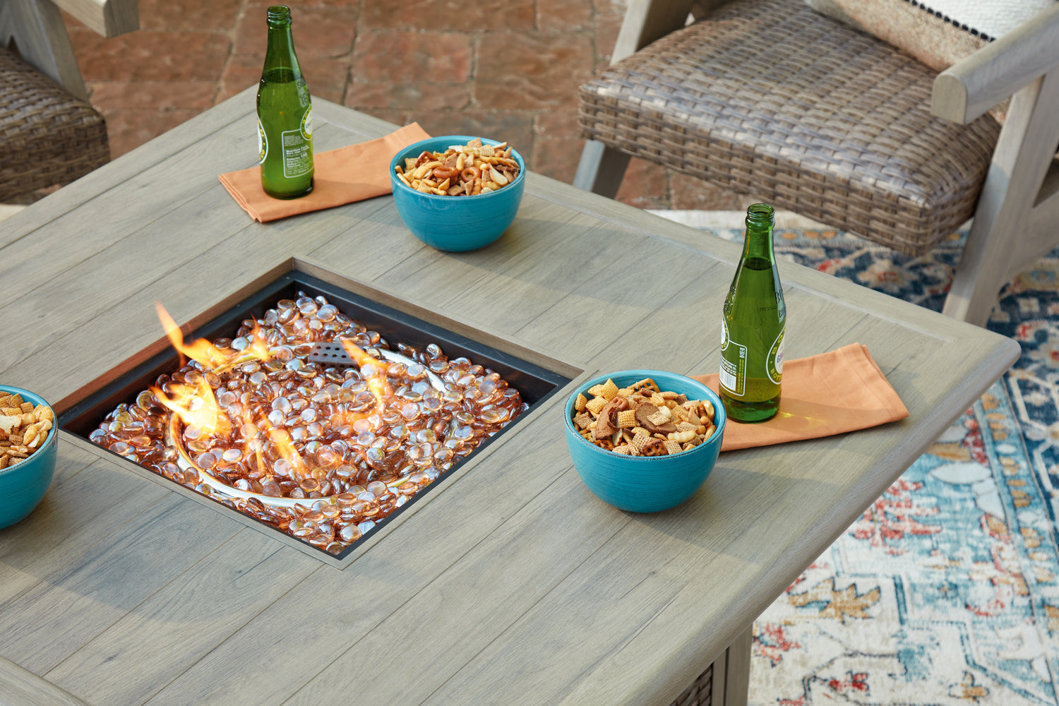 Cliff Trails Beige Fire Pit Table - PCP690-772