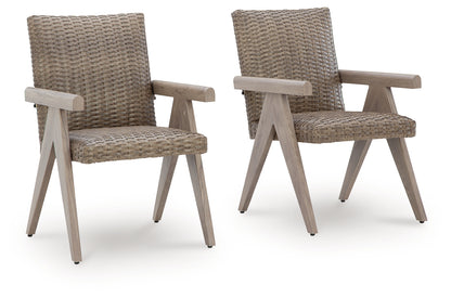 Cliff Trails Beige Outdoor Arm Chair (Set of 2) - PCP690-601A