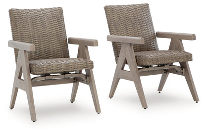 Cliff Trails Beige Outdoor Rocking Arm Chair (Set of 2) - PCP690-602A