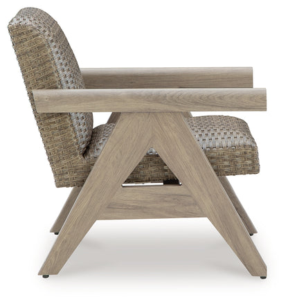 Cliff Trails Beige Outdoor Rocking Lounge Chair - PCP690-821