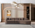 Cloe Coffee Velvet Curved 134" RAF Sectional - CLOECOFVL-SECRAF