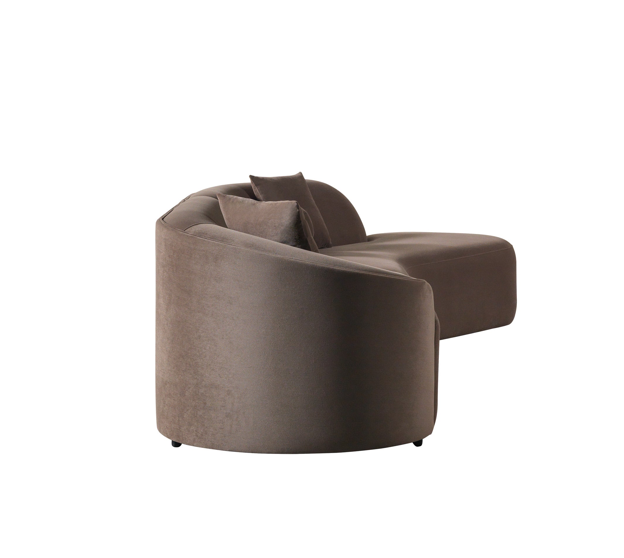 Cloe Coffee Velvet Curved 134" RAF Sectional - CLOECOFVL-SECRAF