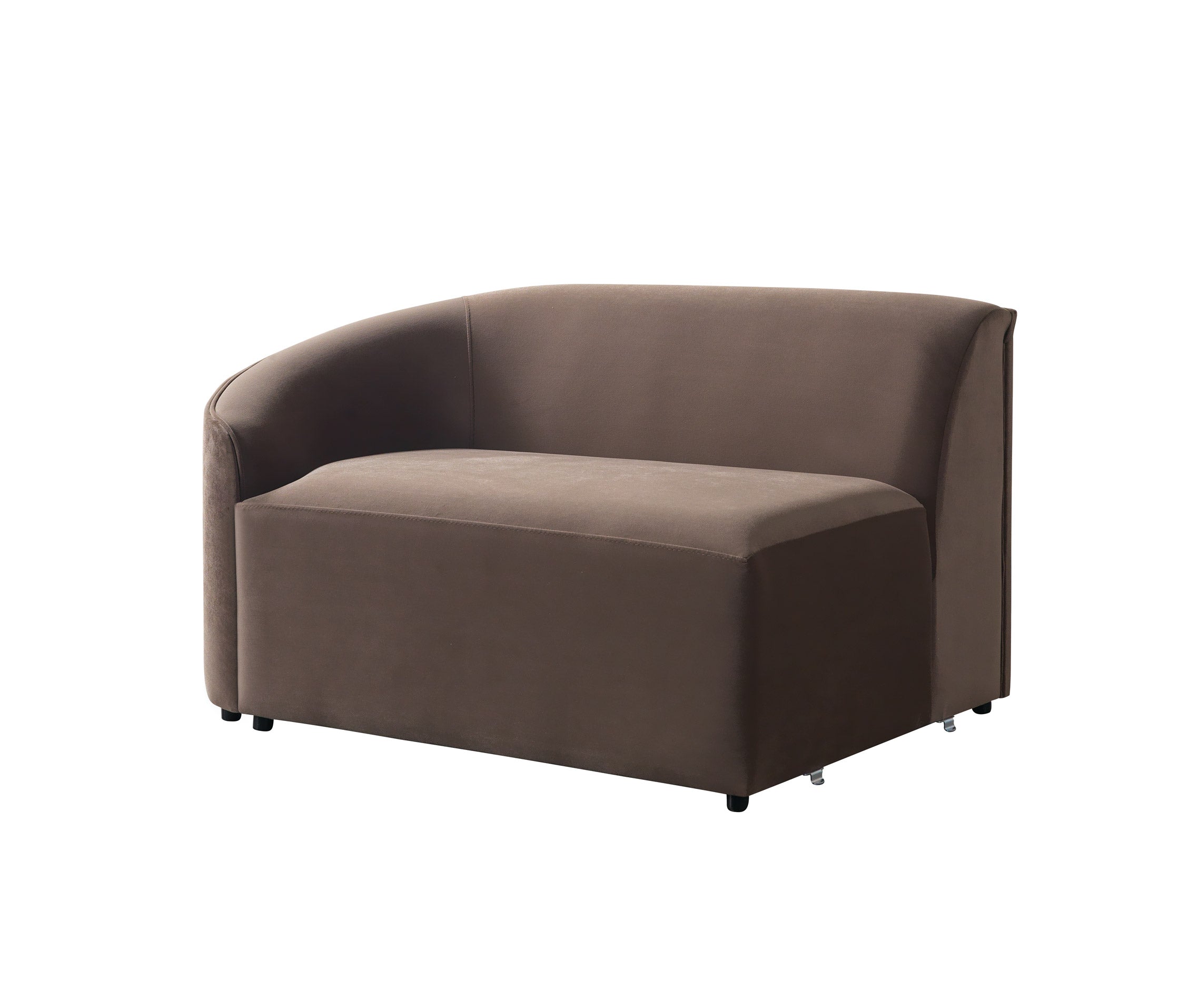 Cloe Coffee Velvet Curved 134" RAF Sectional - CLOECOFVL-SECRAF