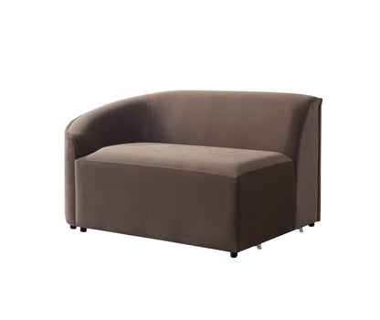 Cloe Coffee Velvet Curved 134" RAF Sectional - CLOECOFVL-SECRAF