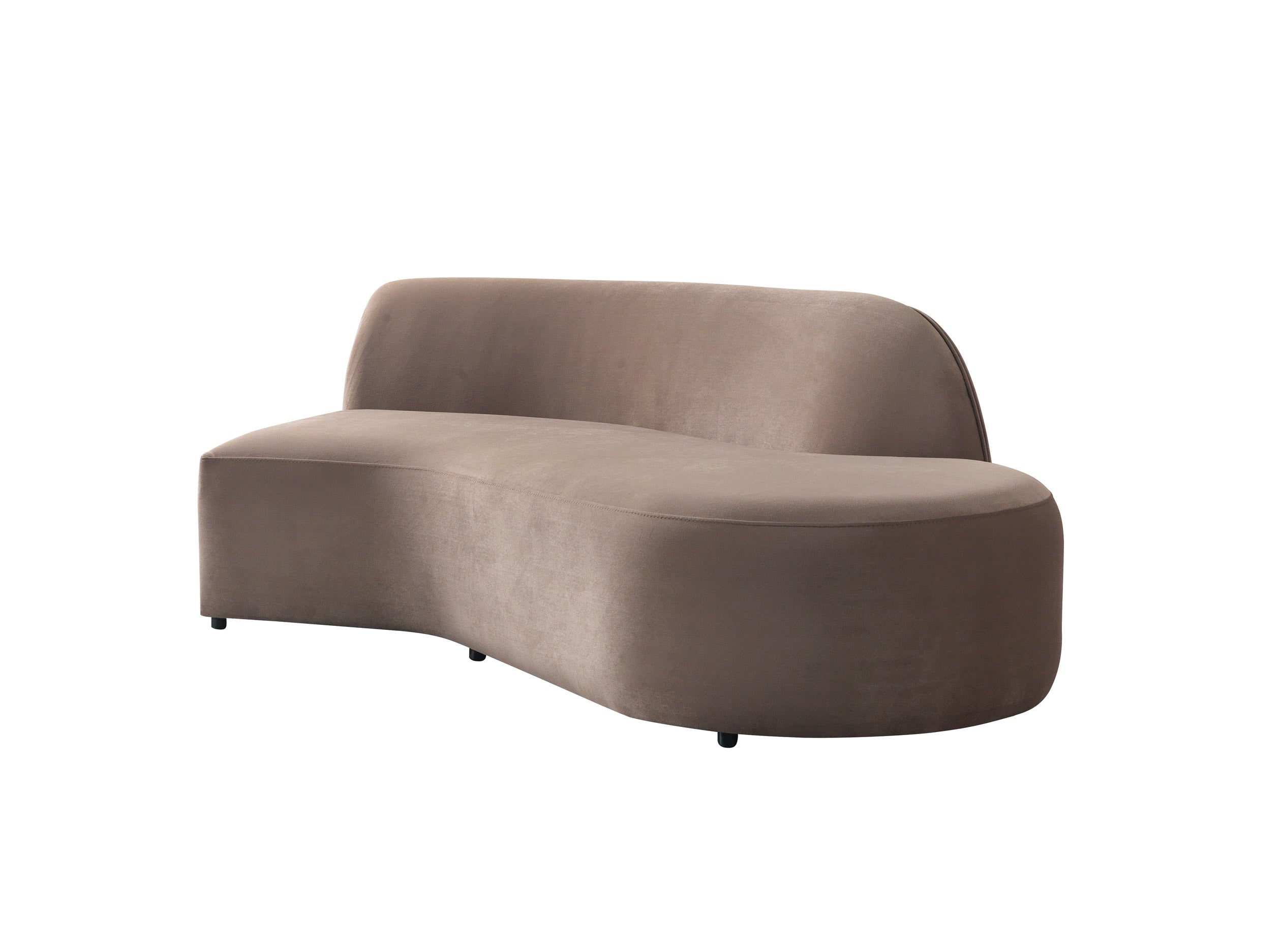 Cloe Coffee Velvet Curved 134" RAF Sectional - CLOECOFVL-SECRAF